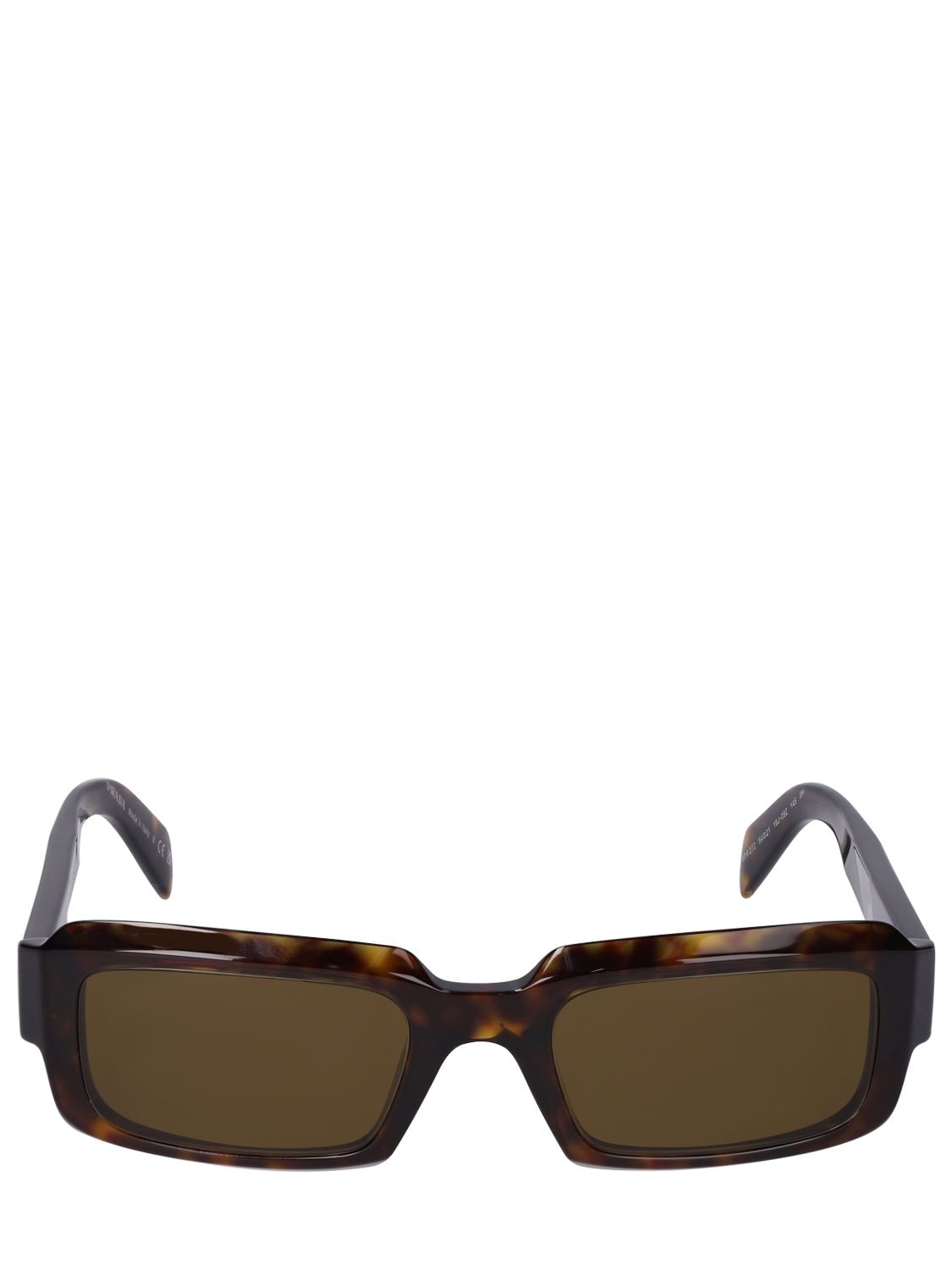 Prada Catwalk Squared Acetate Sunglasses In Havana,green