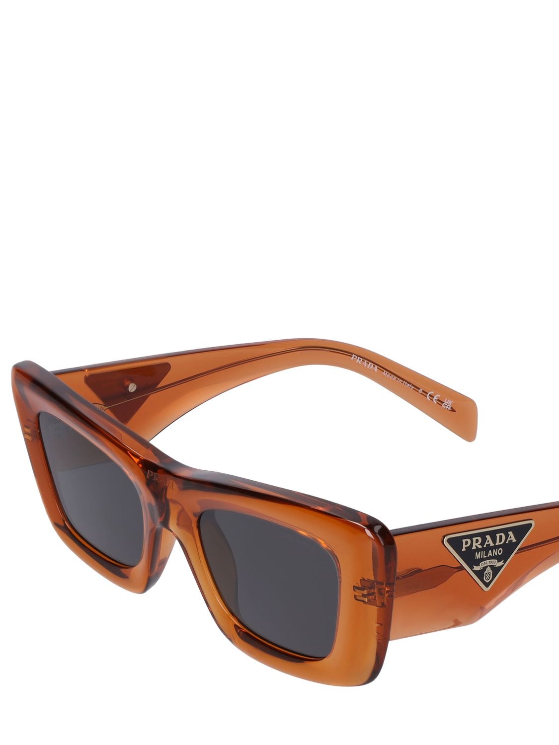 Shop Prada Catwalk Cat-eye Acetate Sunglasses In Orange