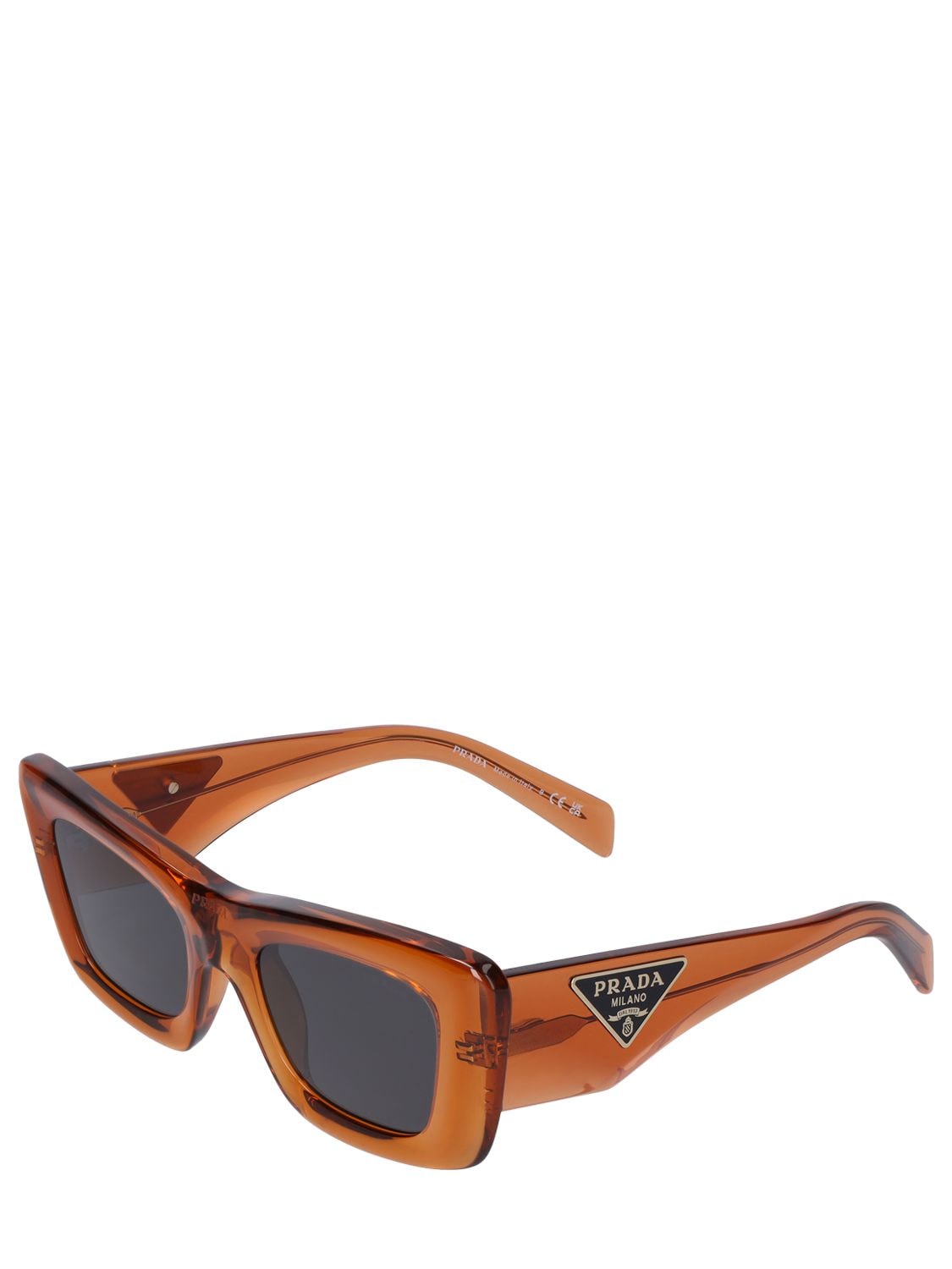 Shop Prada Catwalk Cat-eye Acetate Sunglasses In Orange