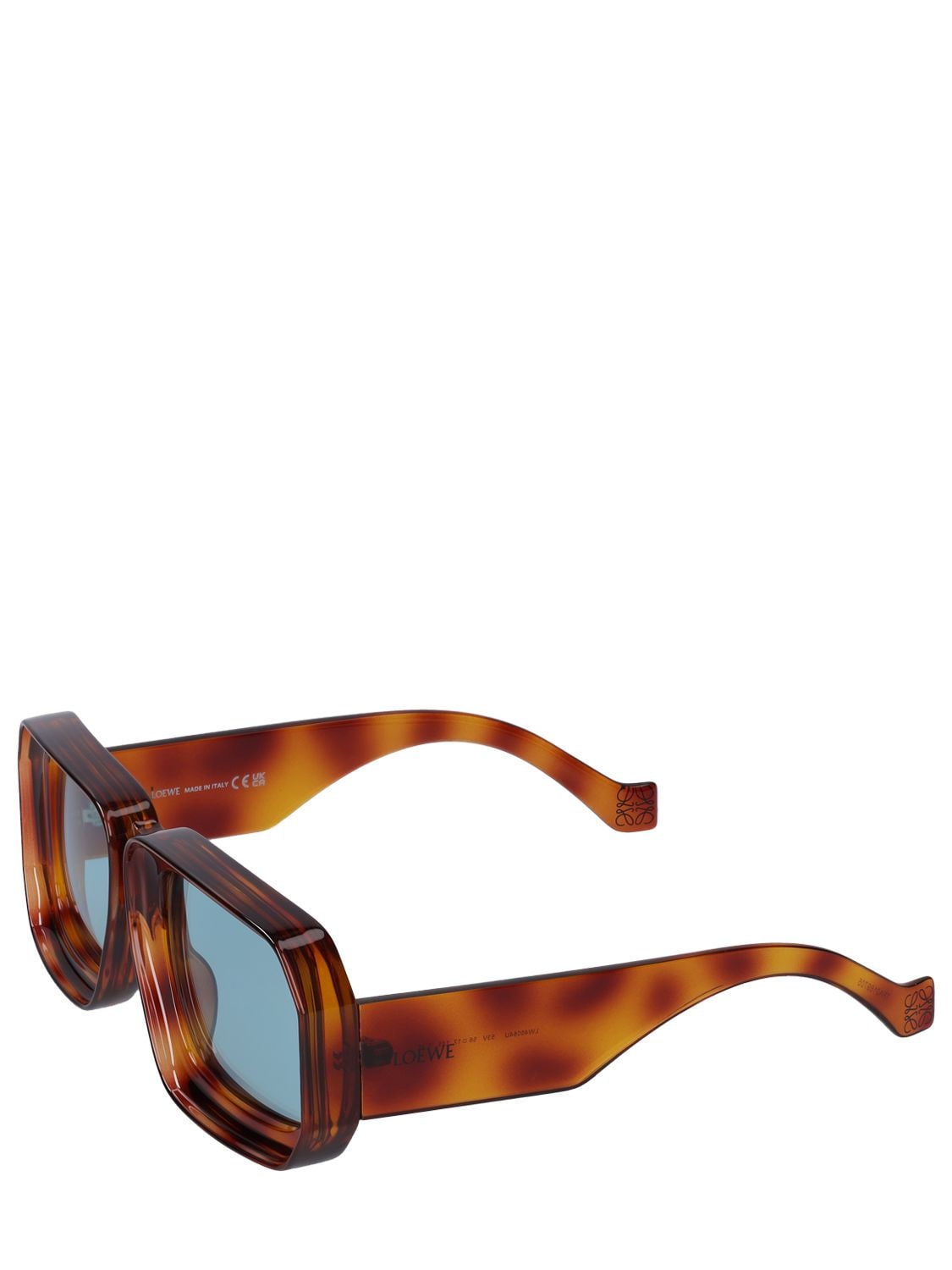 Shop Loewe Paula's Dive In Mask Acetate Sunglasses In Havana,blue