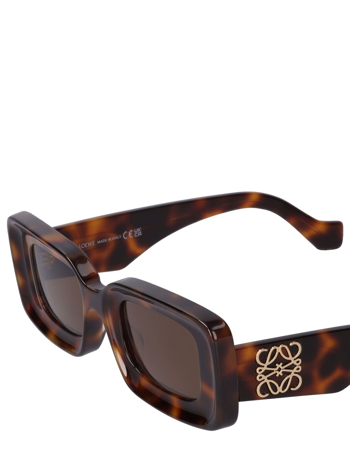 Shop Loewe Anagram Squared Acetate Sunglasses In Havana,brown
