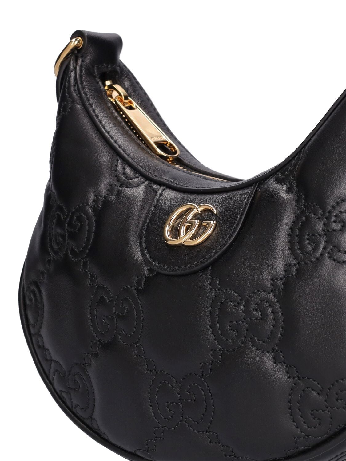 Shop Gucci Gg Matelassé Leather Shoulder Bag In Black