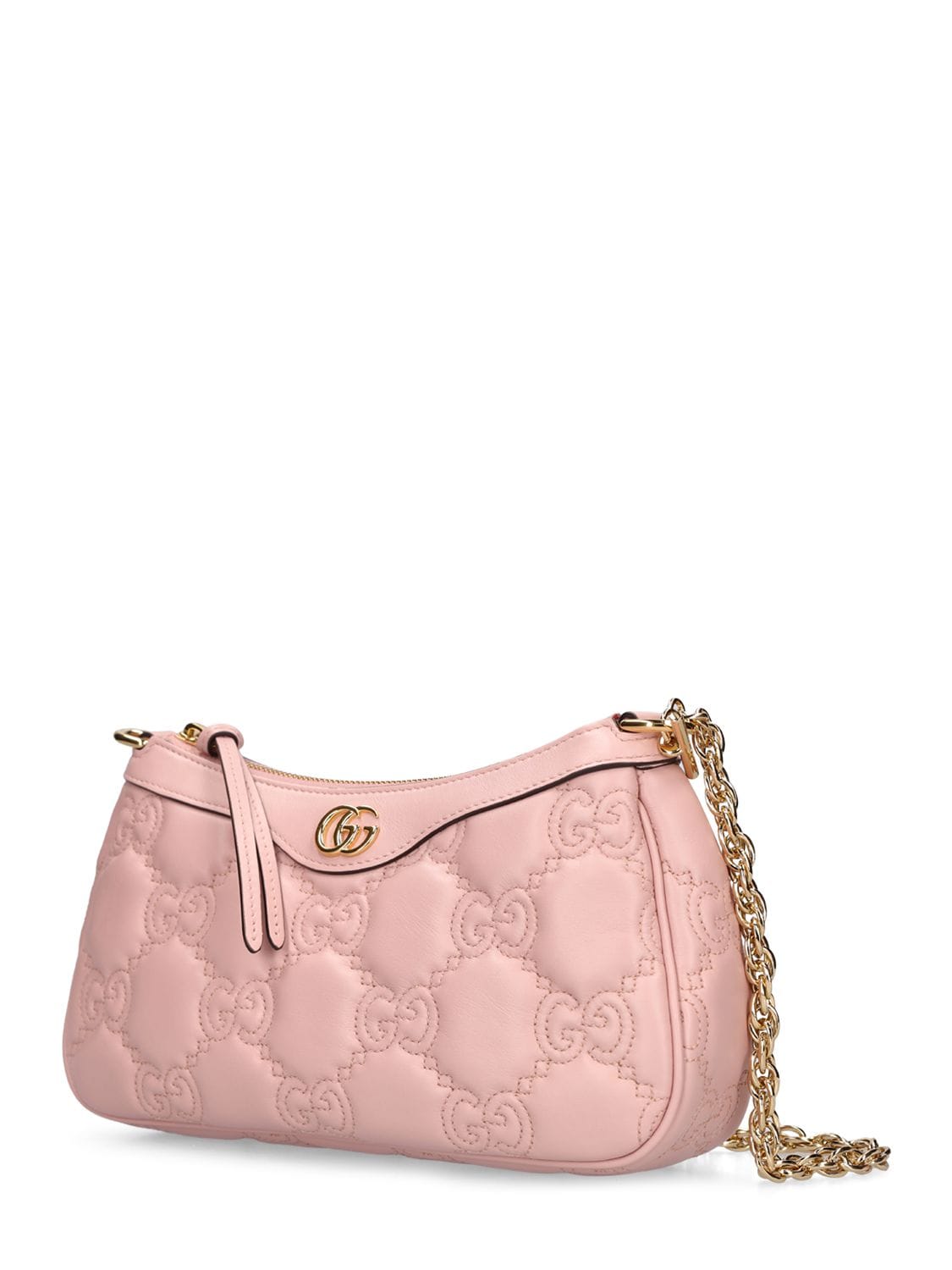 Shop Gucci Gg Matelassé Leather Shoulder Bag In Pink