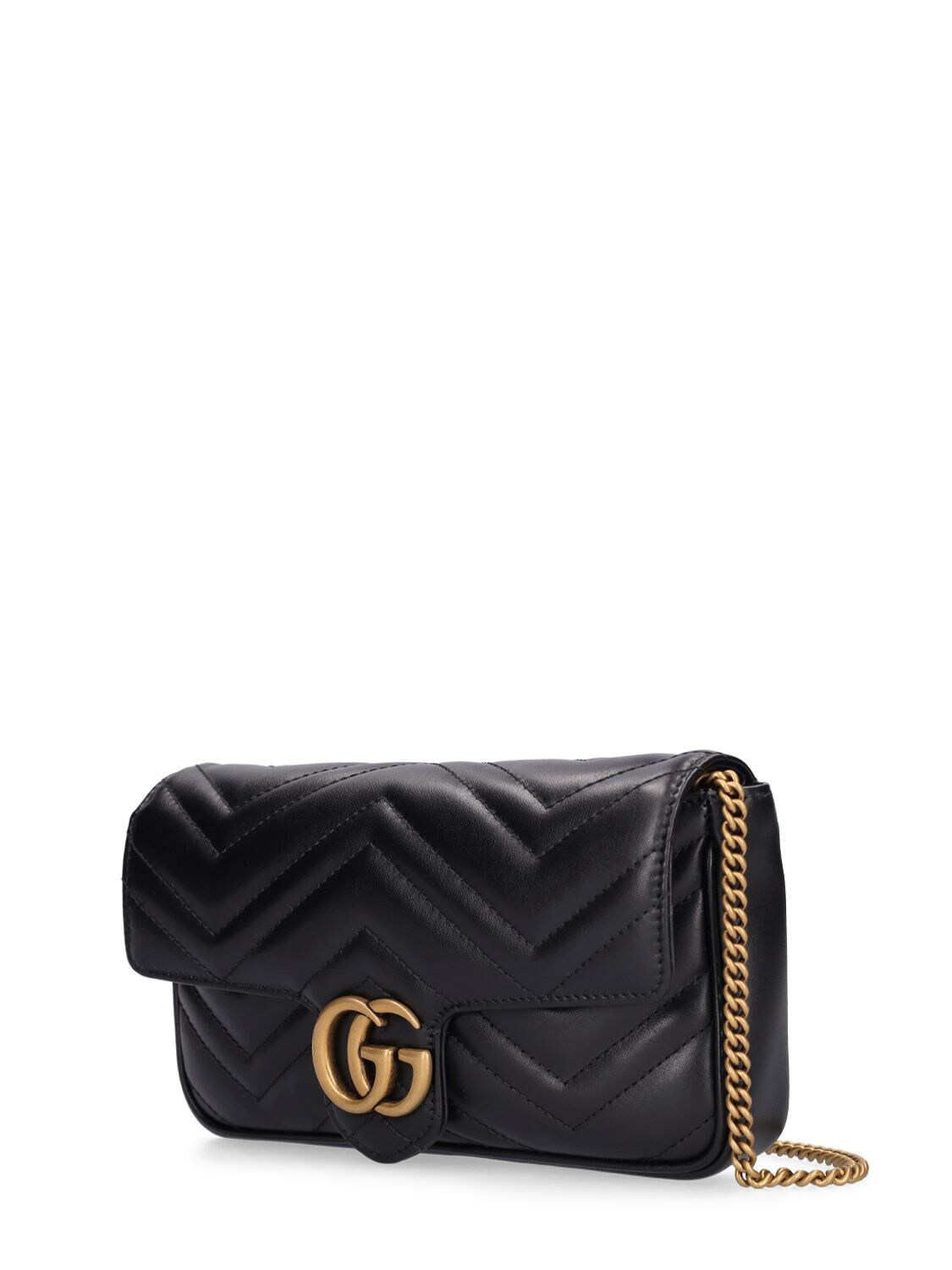 GG Marmont Leather Shoulder Bag in Black - Gucci