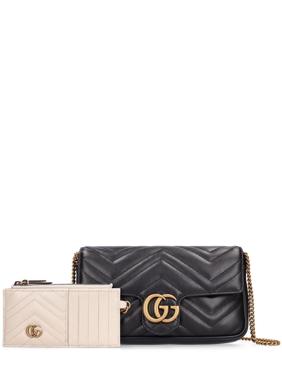 Shop Gucci Mini Gg Marmont 2.0 Leather Shoulder Bag In Black