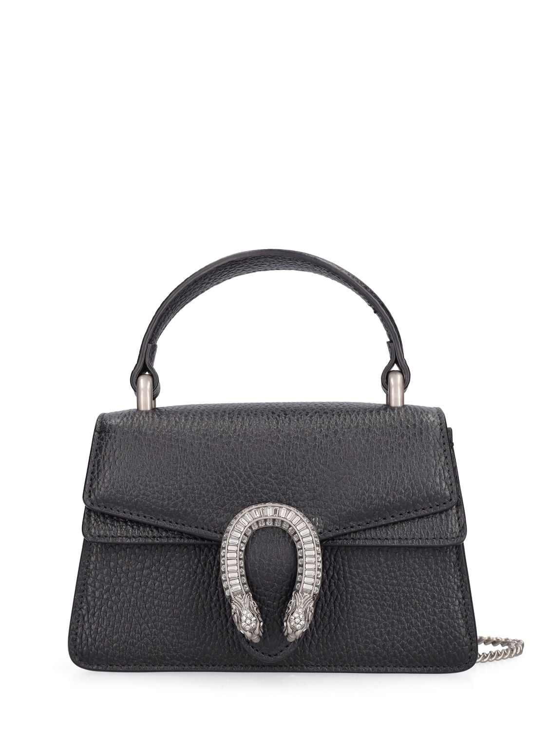 Gucci Super Mini Leather Shoulder Bag In Black