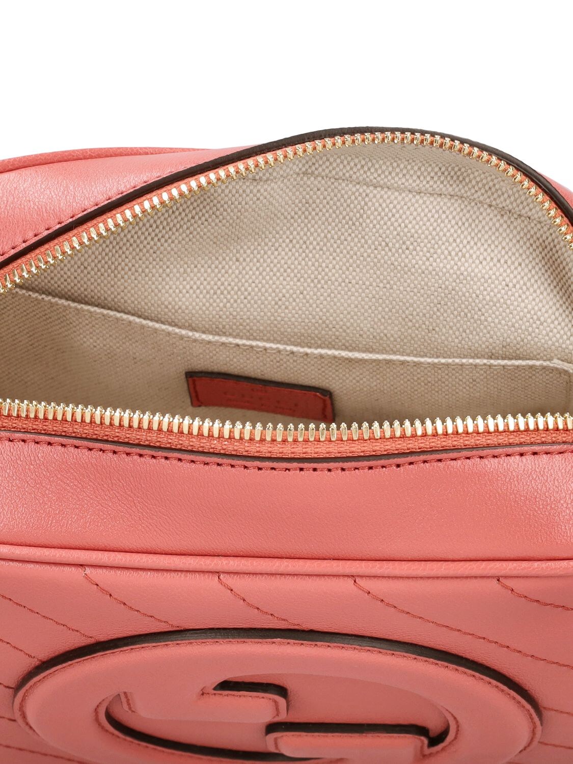 Shop Gucci Blondie Leather Shoulder Bag In Pink