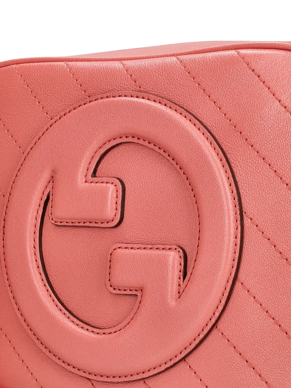 Shop Gucci Blondie Leather Shoulder Bag In Pink