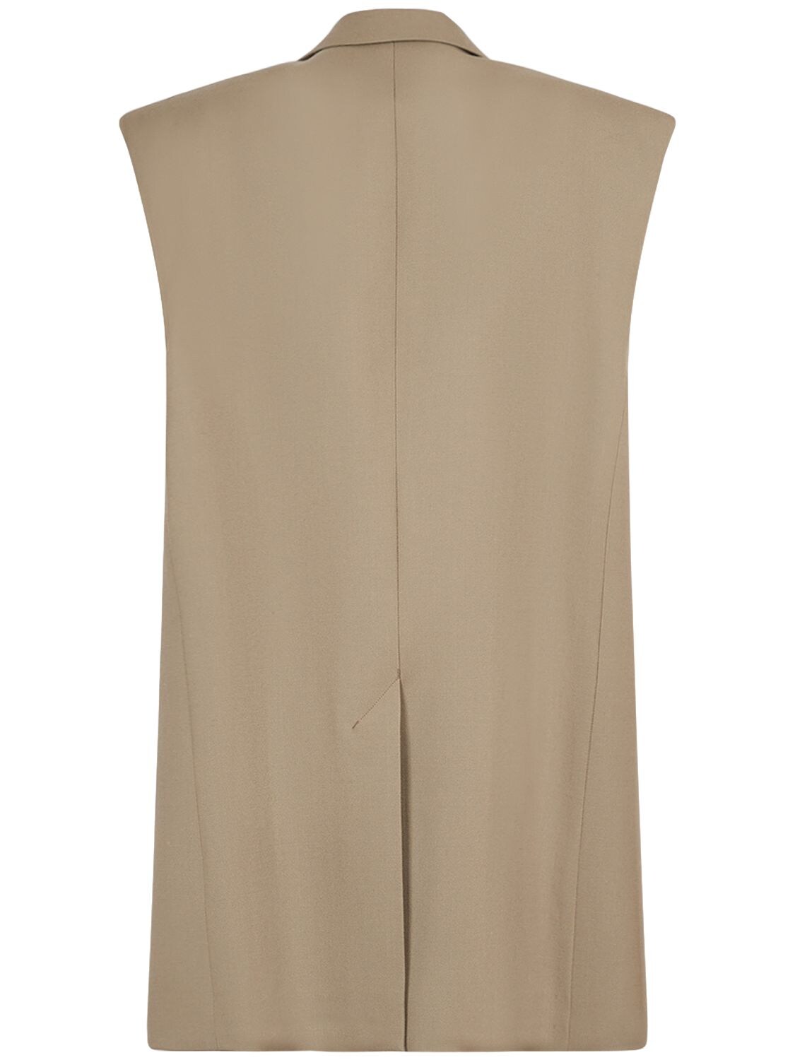 Shop Ami Alexandre Mattiussi Two-button Oversize Wool Waistcoat In Taupe