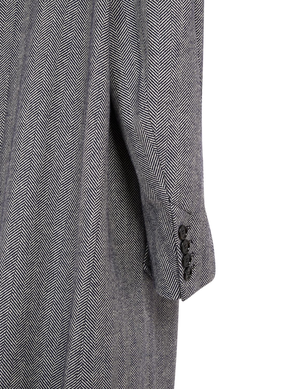 Shop Ami Alexandre Mattiussi Herrington Wool Long Coat In Gey,blue