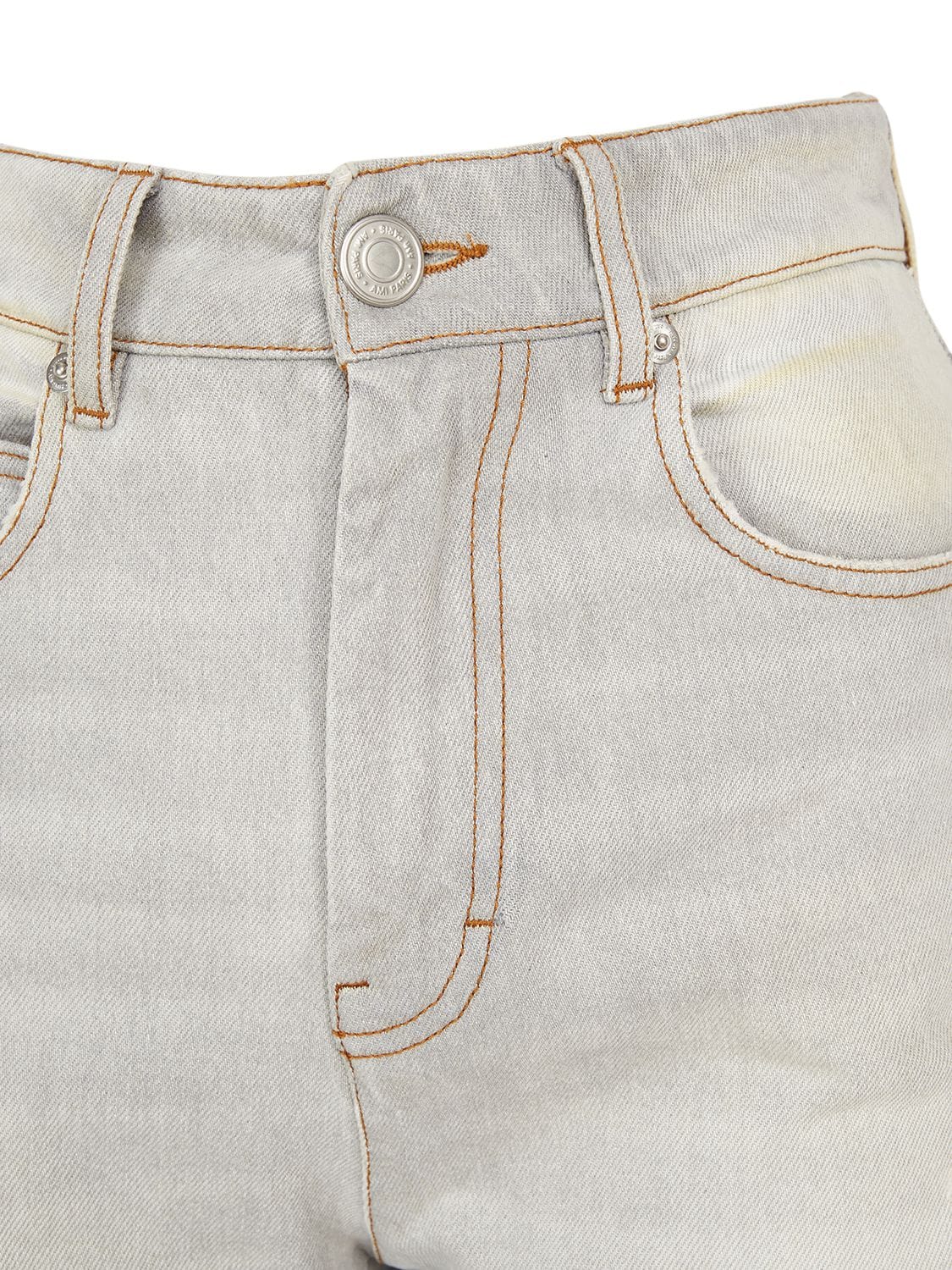 Shop Ami Alexandre Mattiussi High Rise Flared Denim Jeans In Wshed Grey