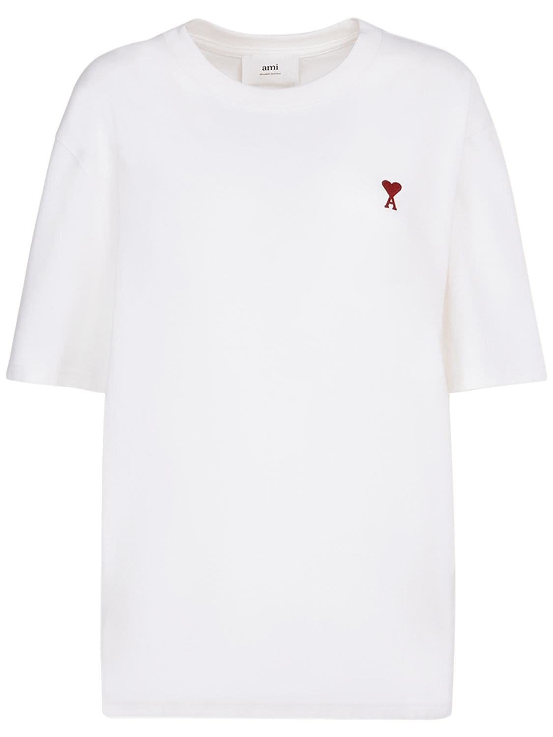 Ami Alexandre Mattiussi Red Ami De Coeur Cotton Jersey T-shirt In White