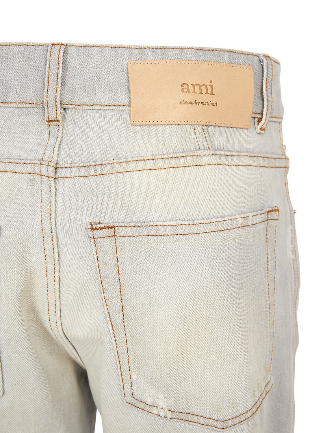 Shop Ami Alexandre Mattiussi Mid Rise Straight Fit Denim Jeans In Wshed Grey
