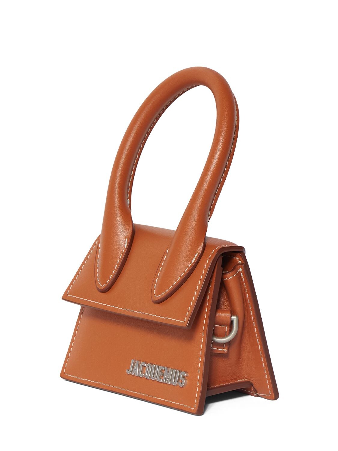 Shop Jacquemus Le Chiquito Homme Top Handle Bag In Light Brown 2