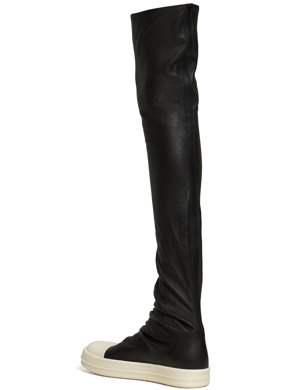 Shop Rick Owens 20mm Classic Bumper Leather Boots In Black,white