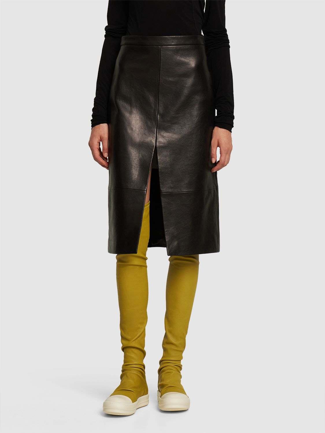 Shop Rick Owens 20mm Classic Bumper Leather Boots In Ochre,white