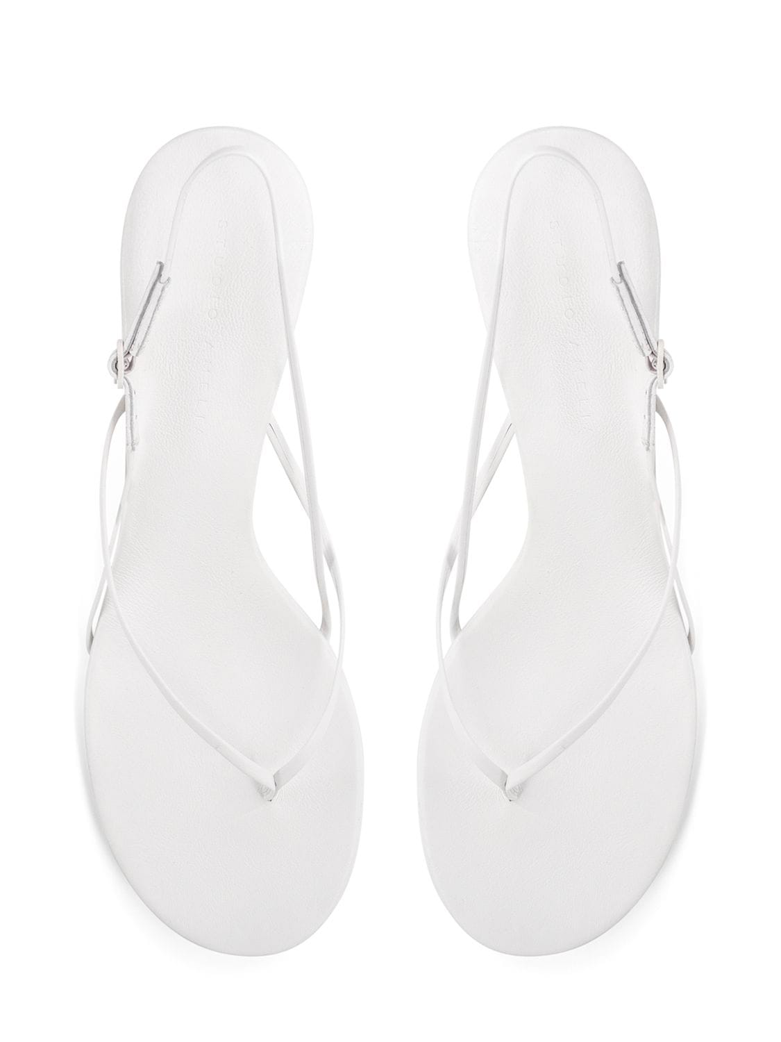Shop Studio Amelia 50mm Wishbone Leather Sandals In White