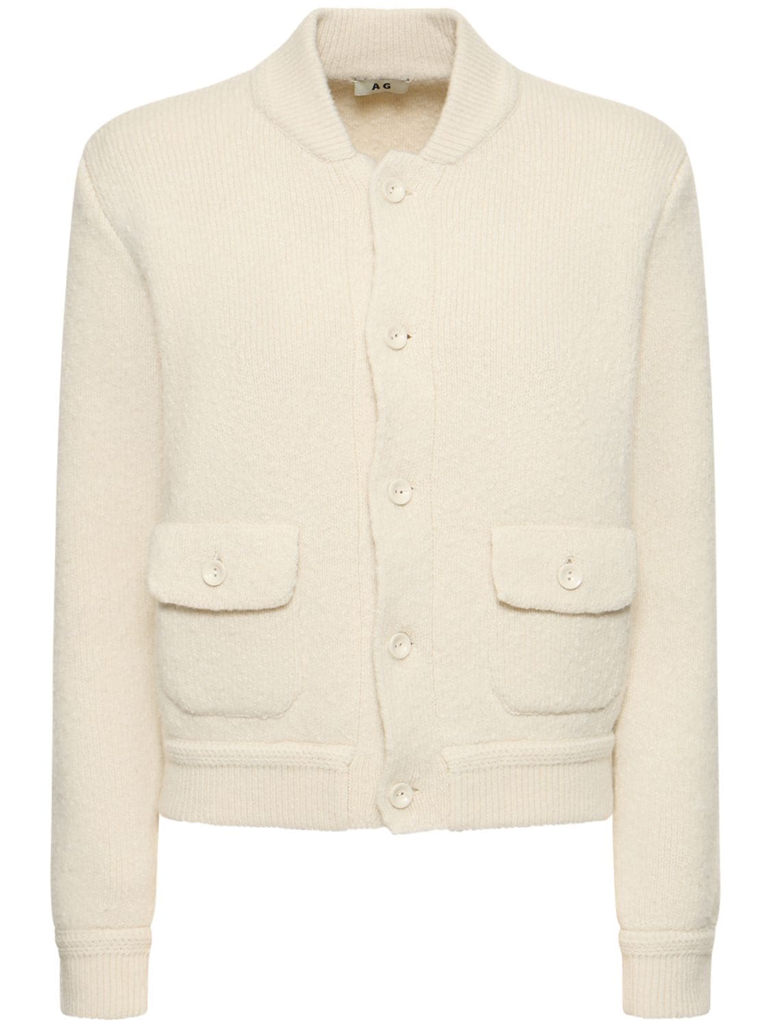 Annagreta Greta Wool Bomber Jacket In White Undyed