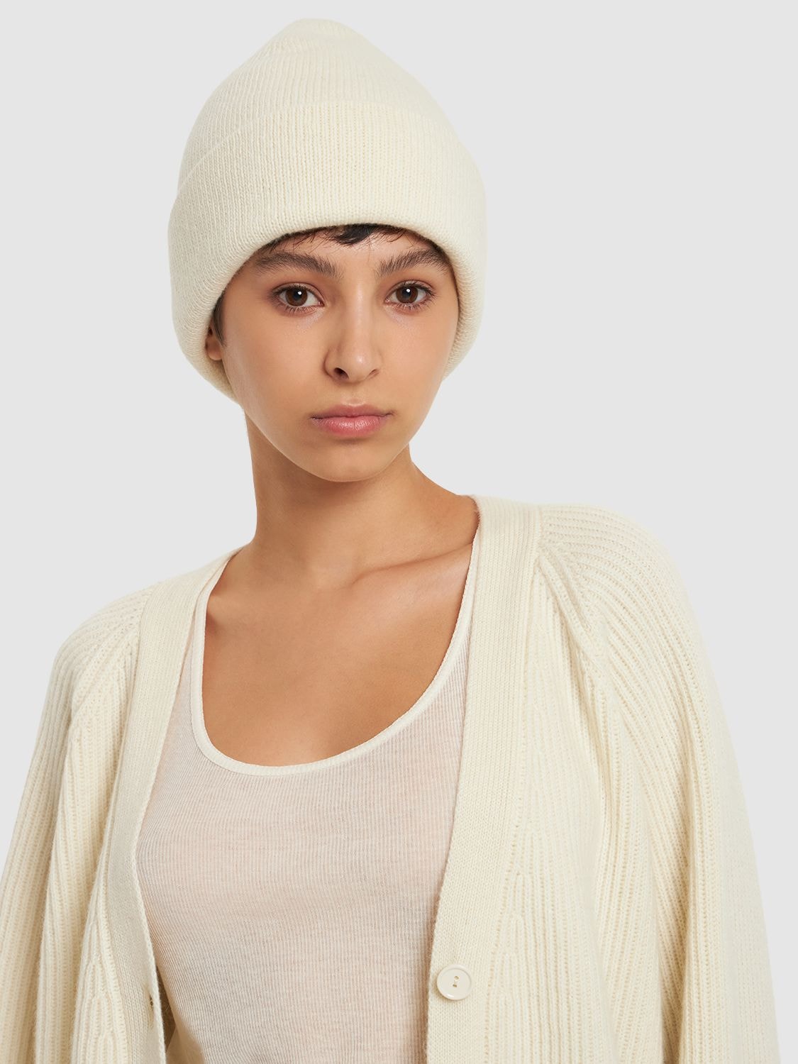Shop Annagreta Viola Wool Hat In White Undyed