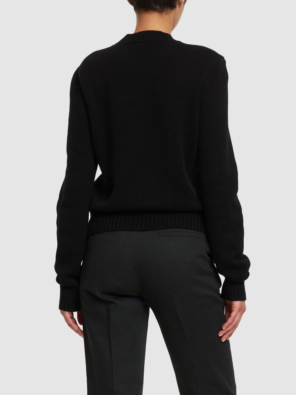Shop Annagreta Marina Cashmere Crewneck Sweater In Black
