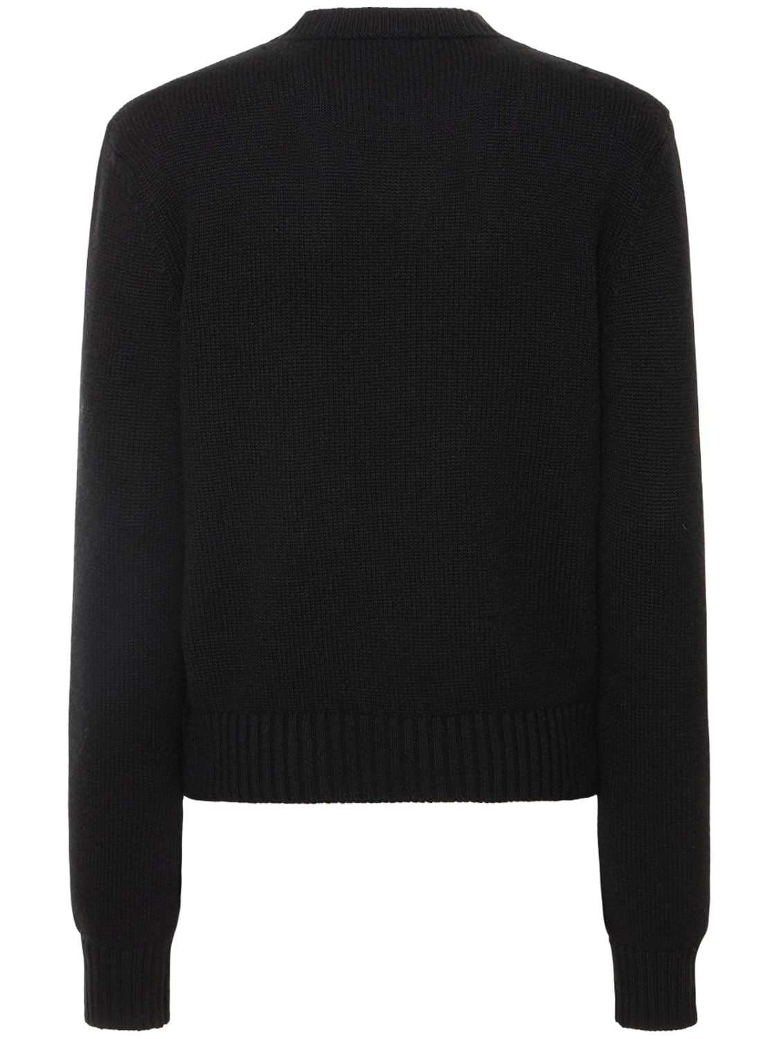 Shop Annagreta Marina Cashmere Crewneck Sweater In Black