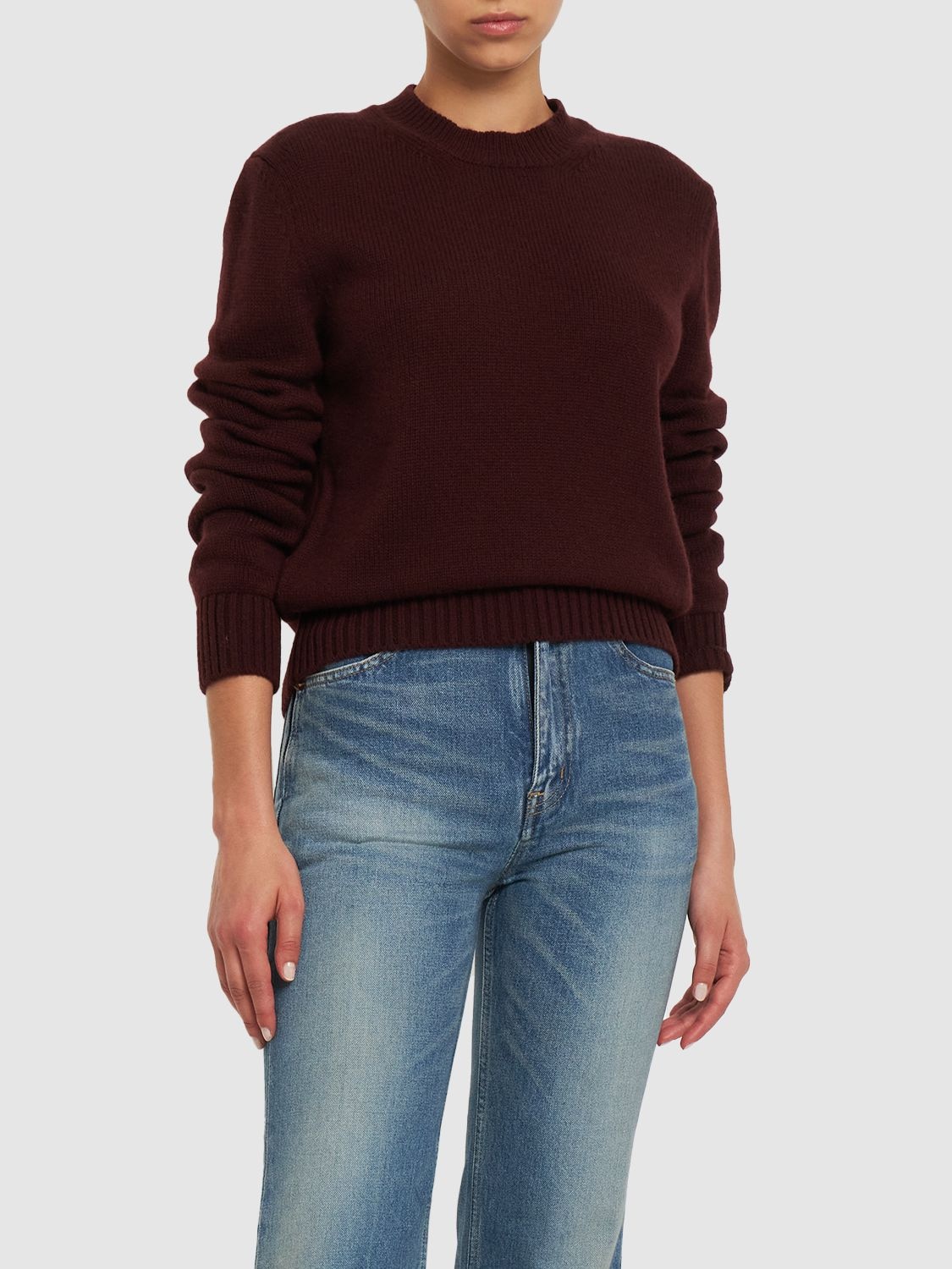 Shop Annagreta Marina Cashmere Crewneck Sweater In Brown