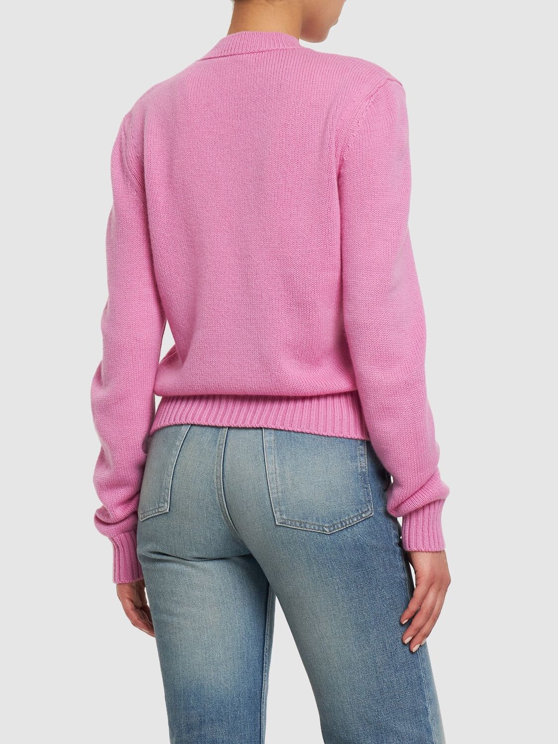 Shop Annagreta Marina Cashmere Crewneck Sweater In Pink