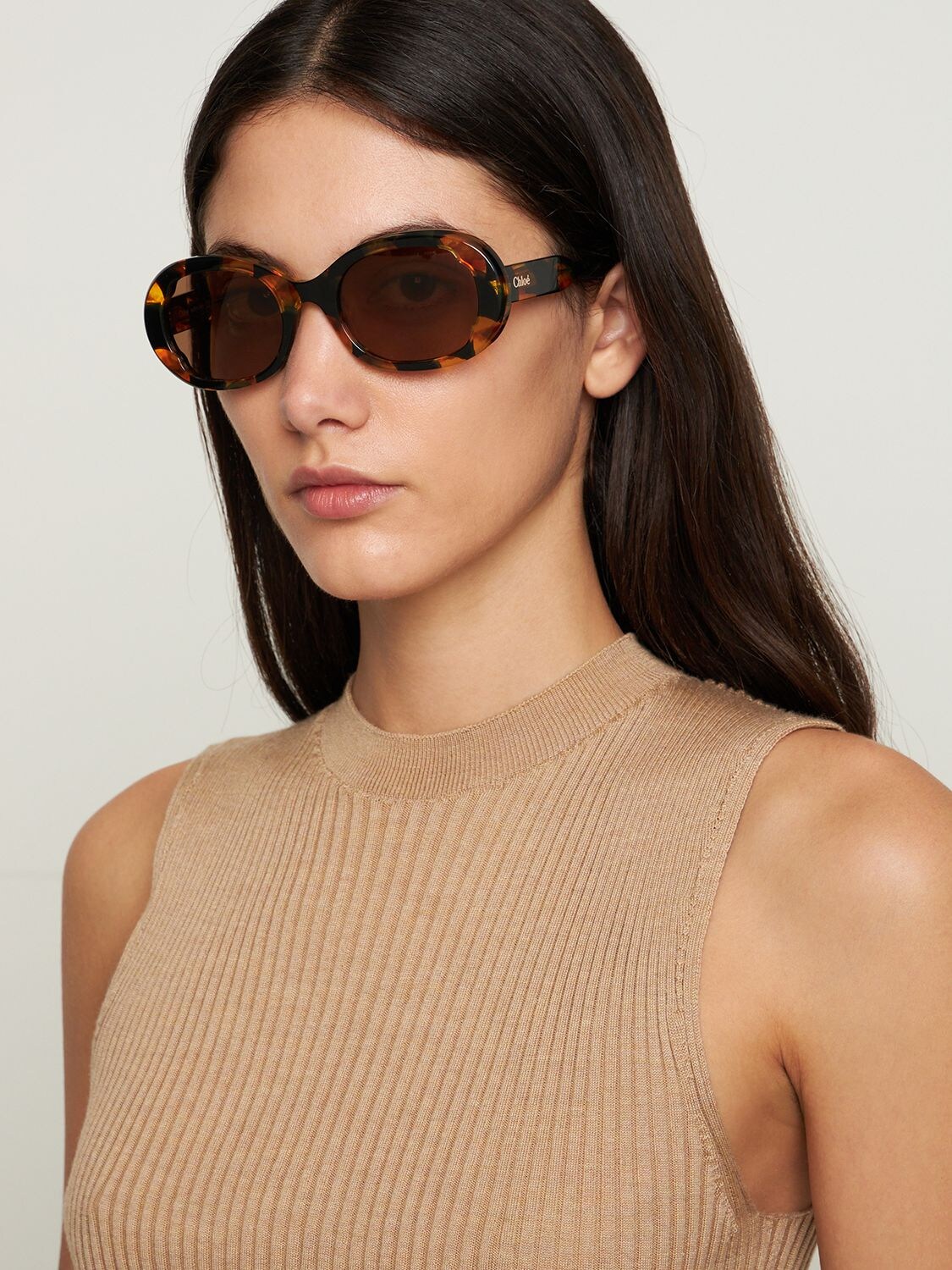 CHLOÉ HONORÉ ROUND BIO-ACETATE SUNGLASSES 