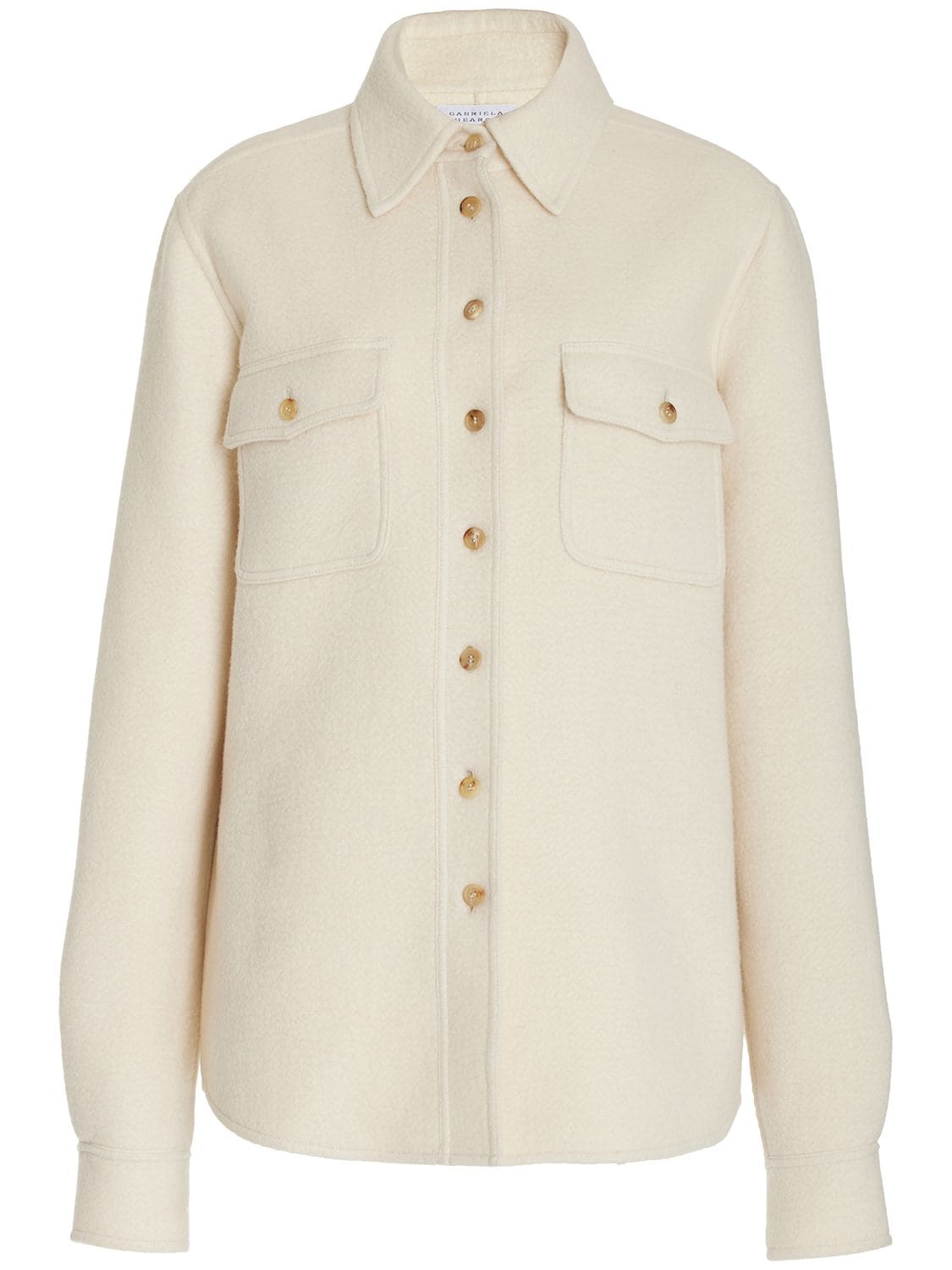 Shop Gabriela Hearst John Austin Cashmere Flannel Shirt In Ivory