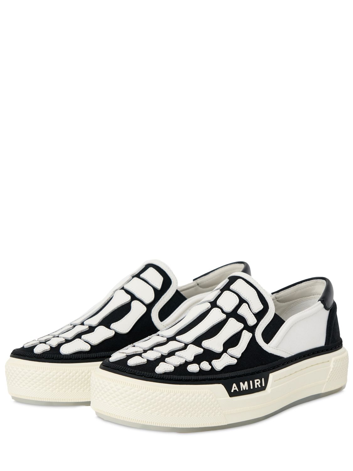 Amiri Skeltop Slip On Sneakers In White,black