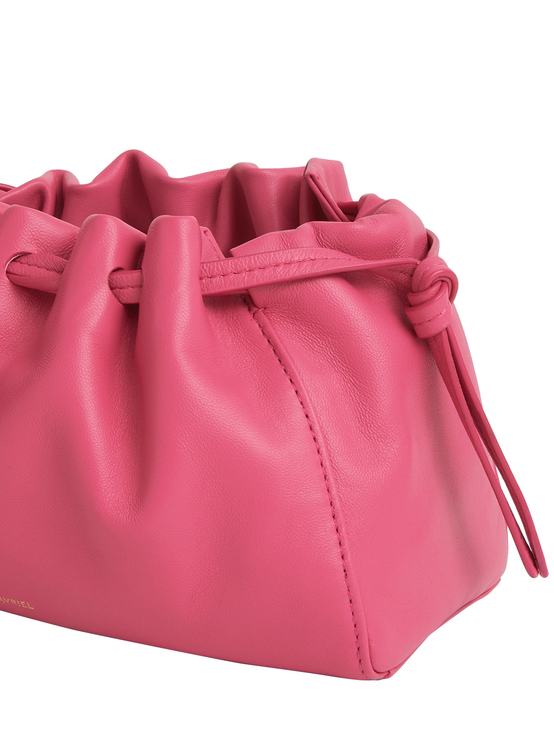 Shop Mansur Gavriel Mini Bloombag Leather Shoulder Bag In Dolly
