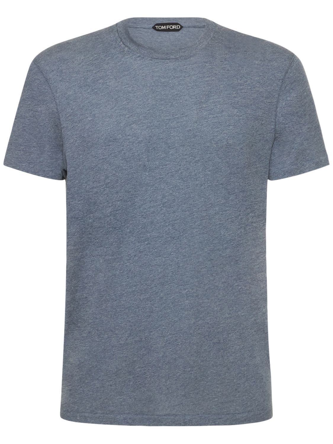 Tom Ford Mélange Cotton Blend T-shirt In Dark Blue