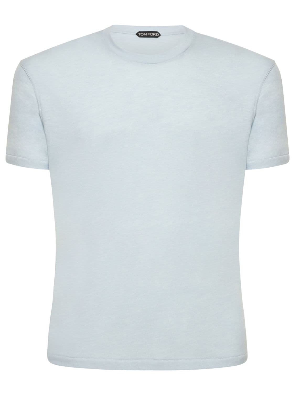 Tom Ford Mélange Cotton Blend T-shirt In Light Blue