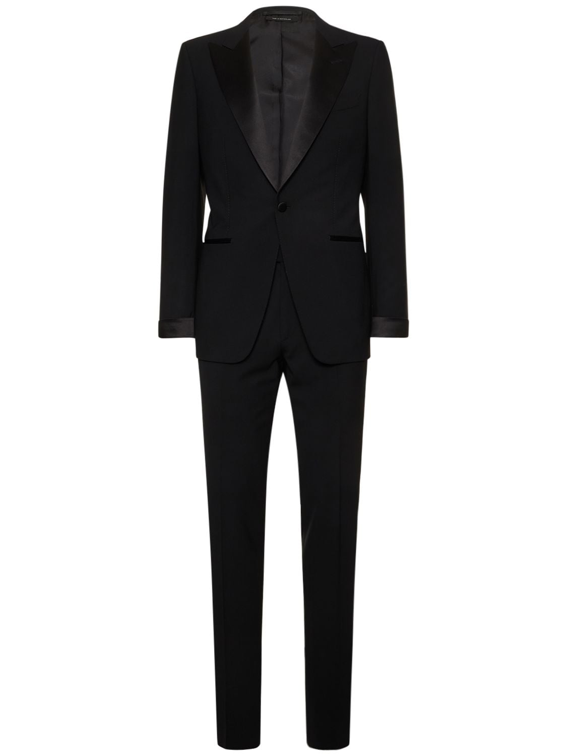 Tom Ford O'connor Stretch Wool Plain Weave Suit In Black