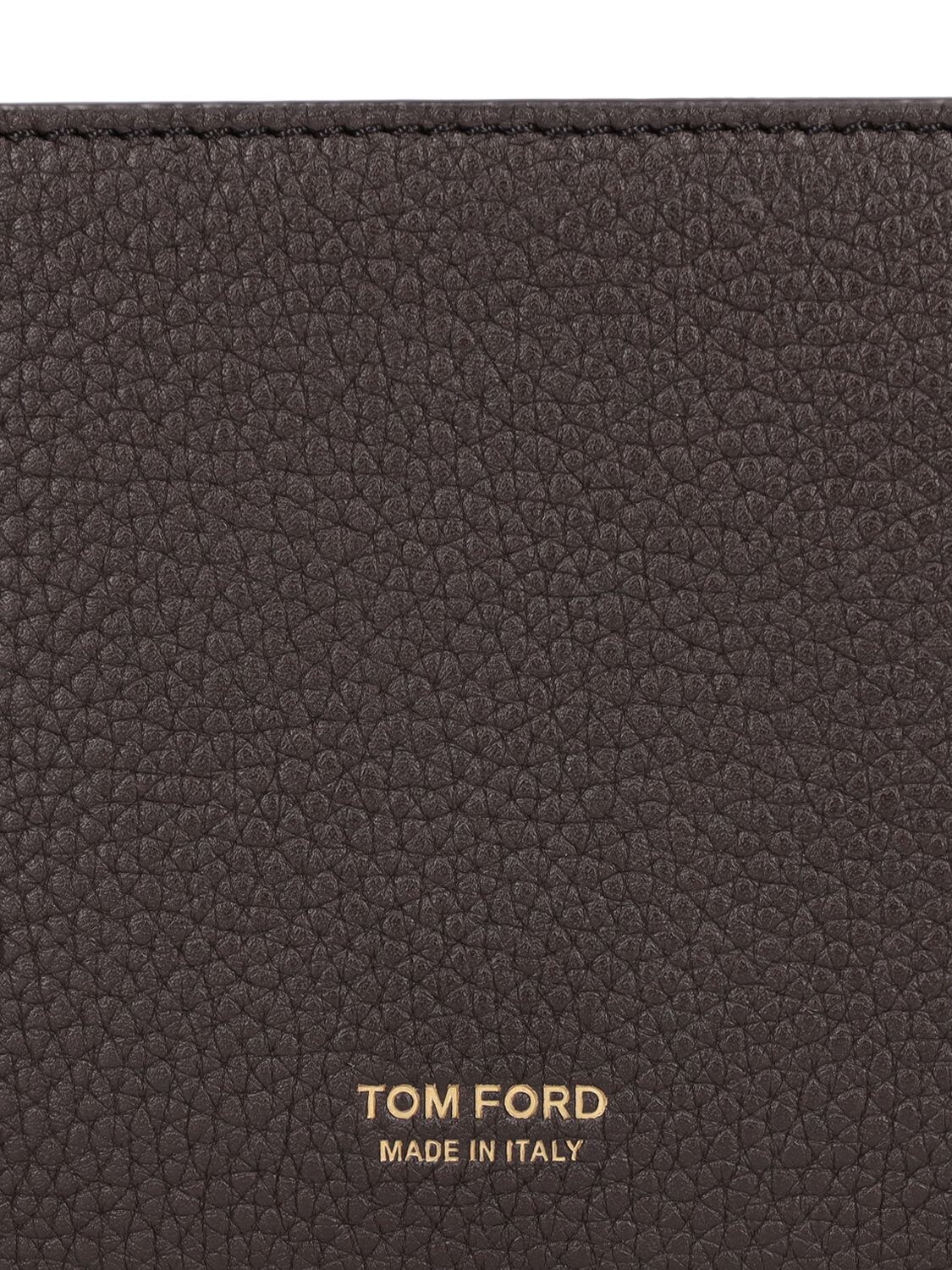 Shop Tom Ford Soft Grain Leather Wallet In Chocolate
