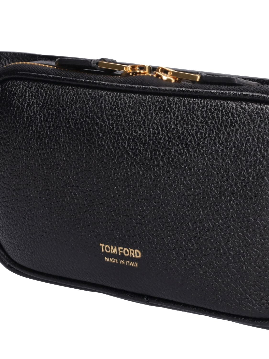 Shop Tom Ford Soft Grain Small Leather Belt Bag In Black