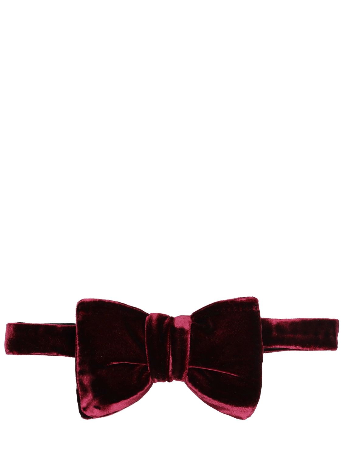 Tom Ford Viscose Blend Fluid Velvet Bowtie In Burgundy