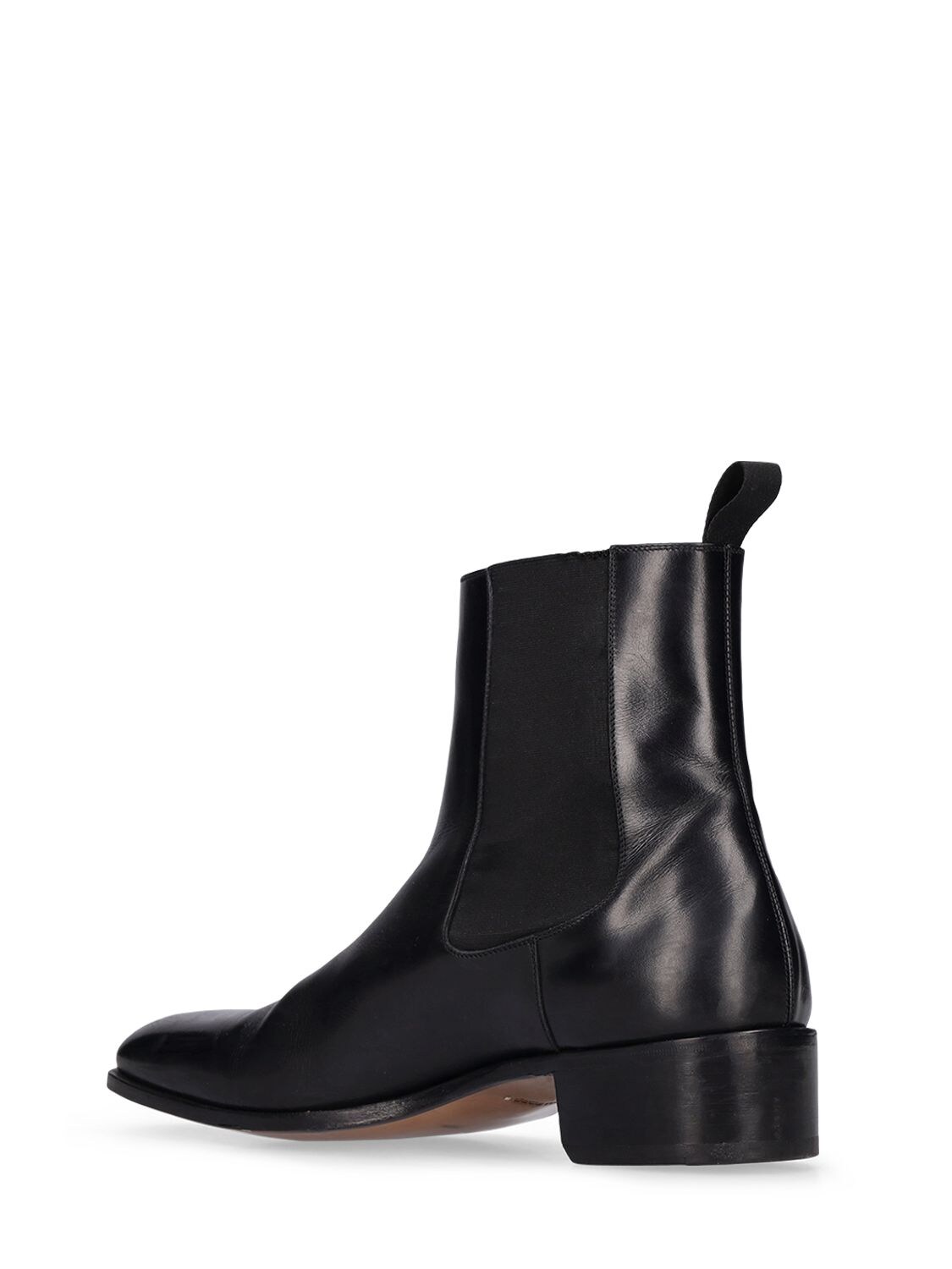 Shop Tom Ford 40mm Burnished Leather Ankle Boots In Black