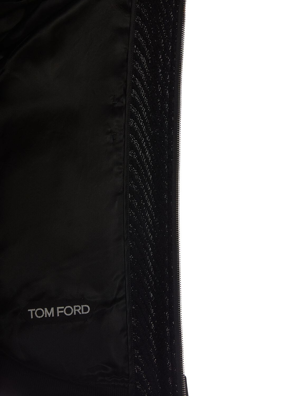 Shop Tom Ford Wave Jacquard Bomber Jacket In Black