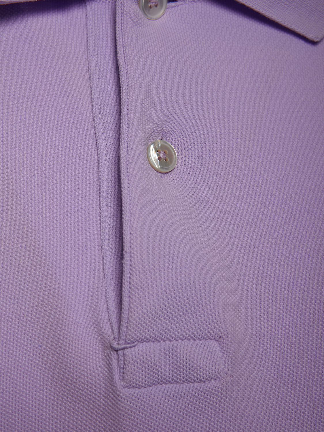 Shop Tom Ford Tennis Cotton Piquet Polo In Lavender