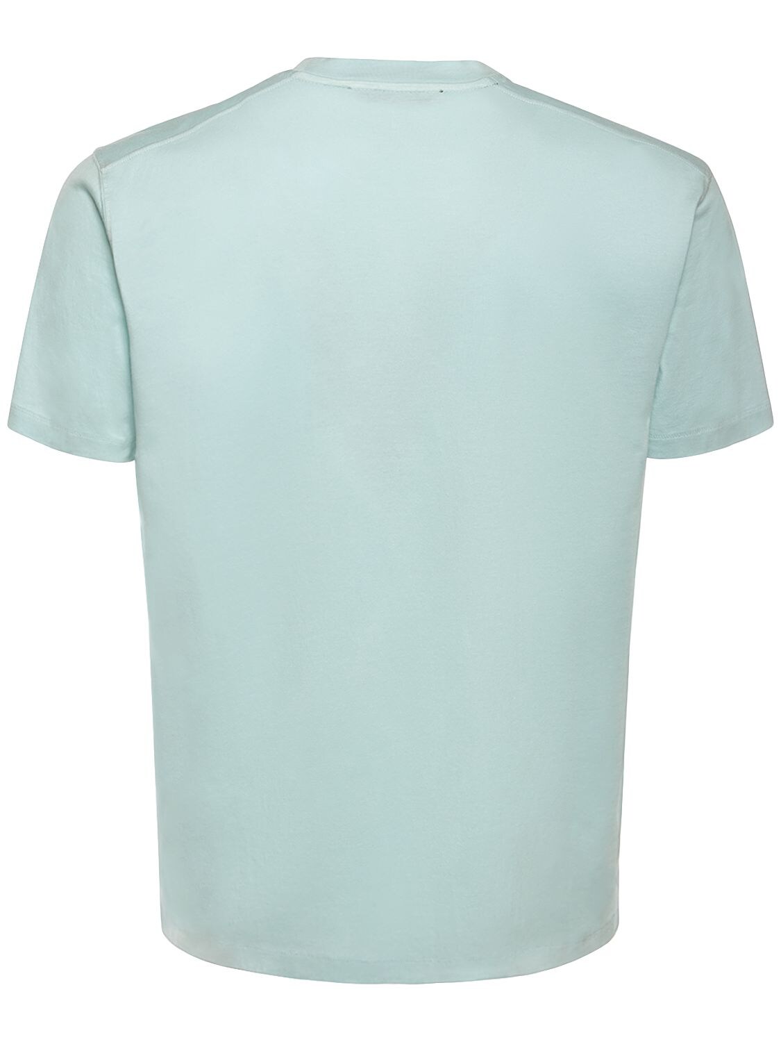 Shop Tom Ford Cotton Blend Crewneck T-shirt In Crystal Blue
