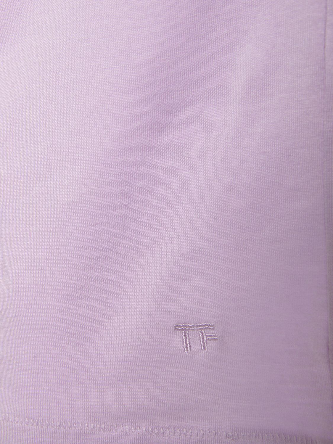 Shop Tom Ford Lyocell & Cotton S/s Crewneck T-shirt In Lavender