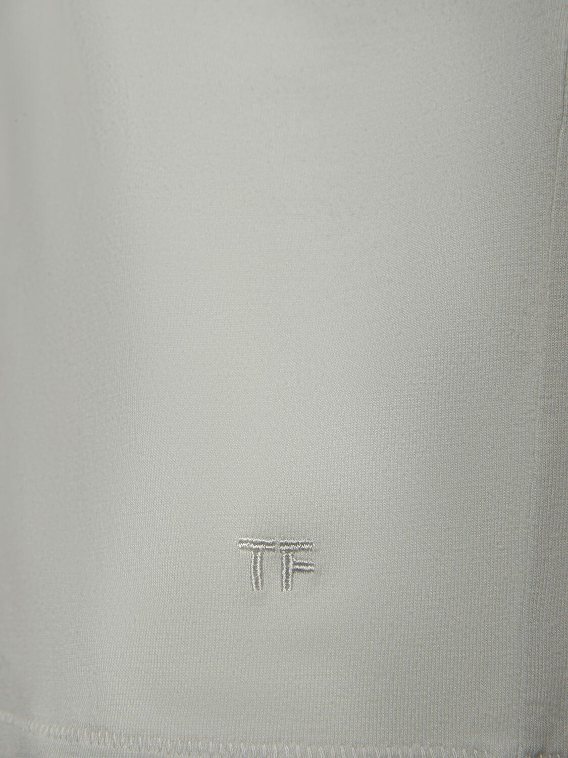 Shop Tom Ford Cotton Blend Crewneck T-shirt In Grey