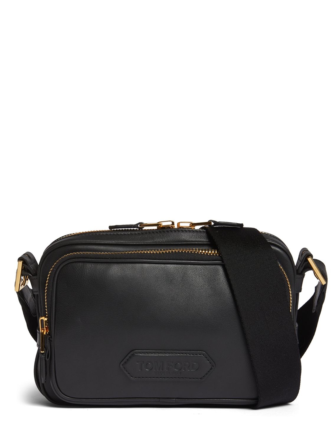 Shop Tom Ford Medium Soft Leather Messenger Bag In Black
