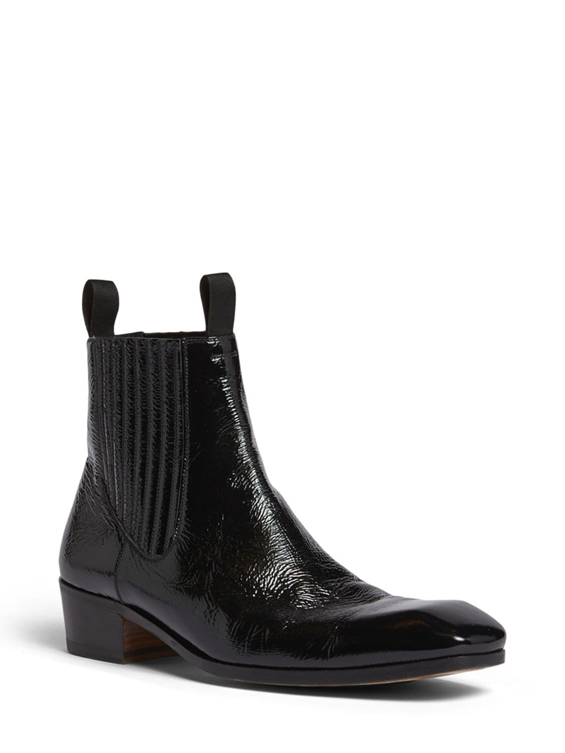 Shop Tom Ford 40mm Crackle Leather Ankle Boots In Black