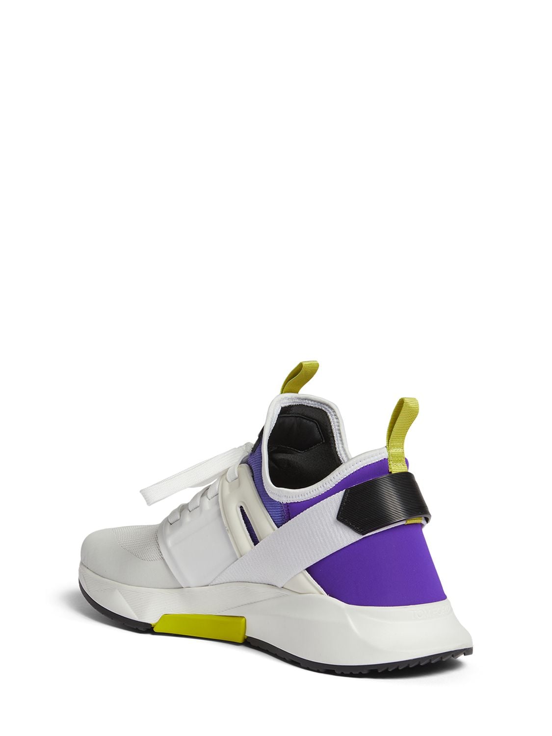 Shop Tom Ford Jago Tech Sneakers In White,purple