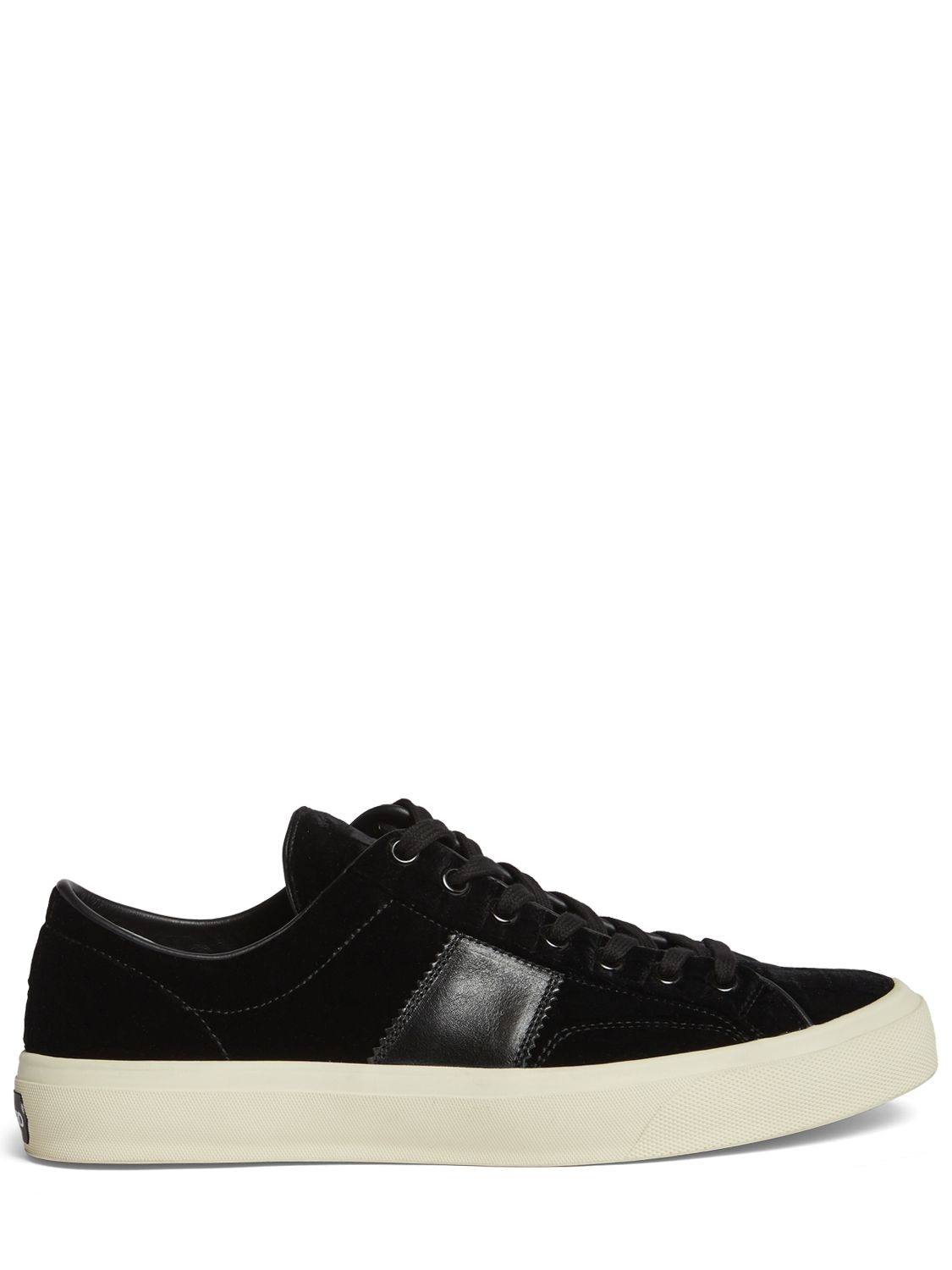 Shop Tom Ford Leather Low Top Sneakers In Black