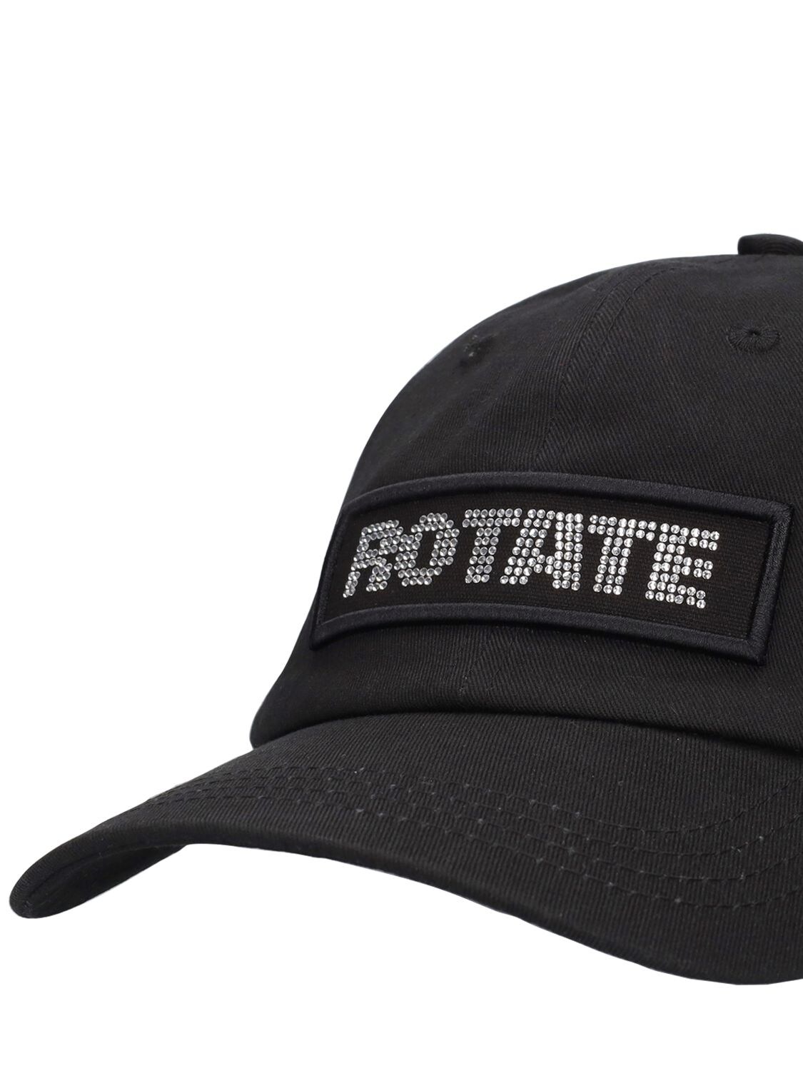 Shop Rotate Birger Christensen Classic Logo Cotton Hat In Black