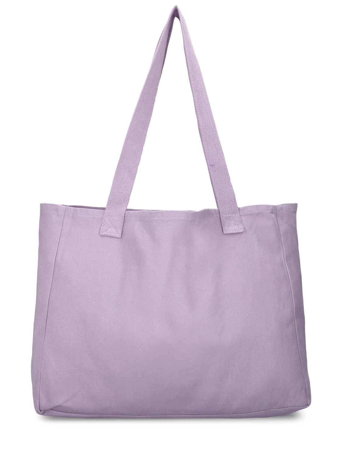 Shop Rotate Birger Christensen Logo Organic Cotton Canvas Tote Bag In Purple