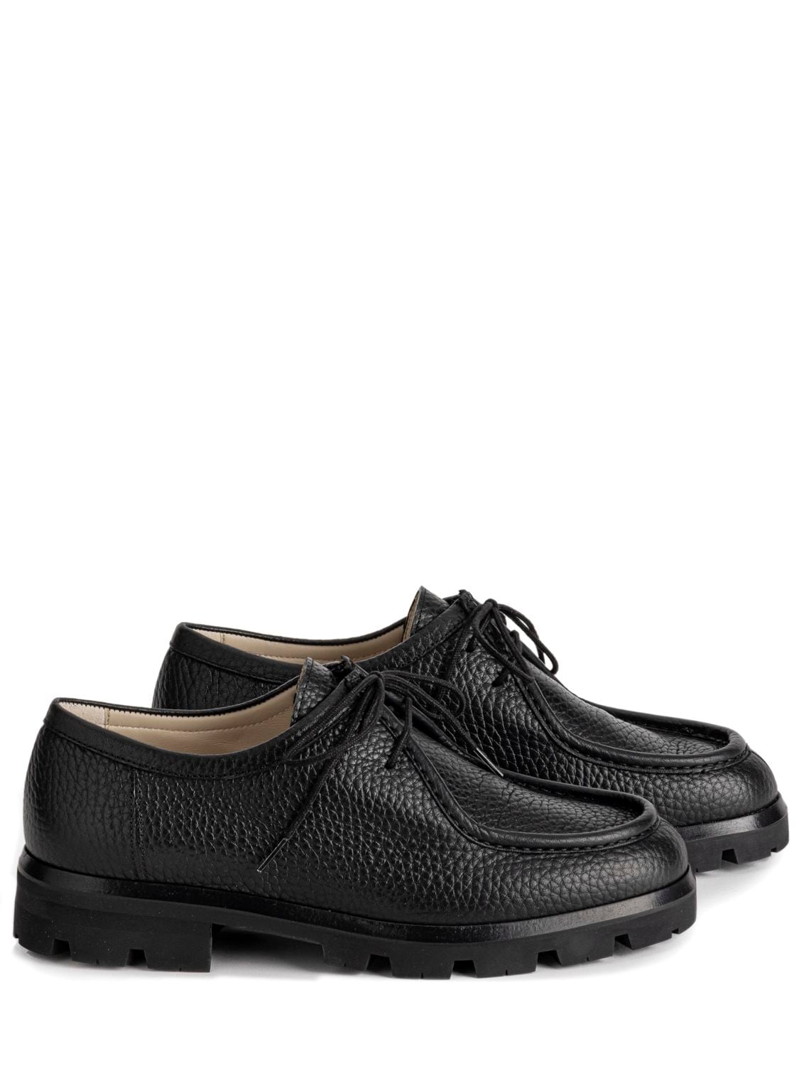 Legres 35mm Leather Lace-up Shoes In Black